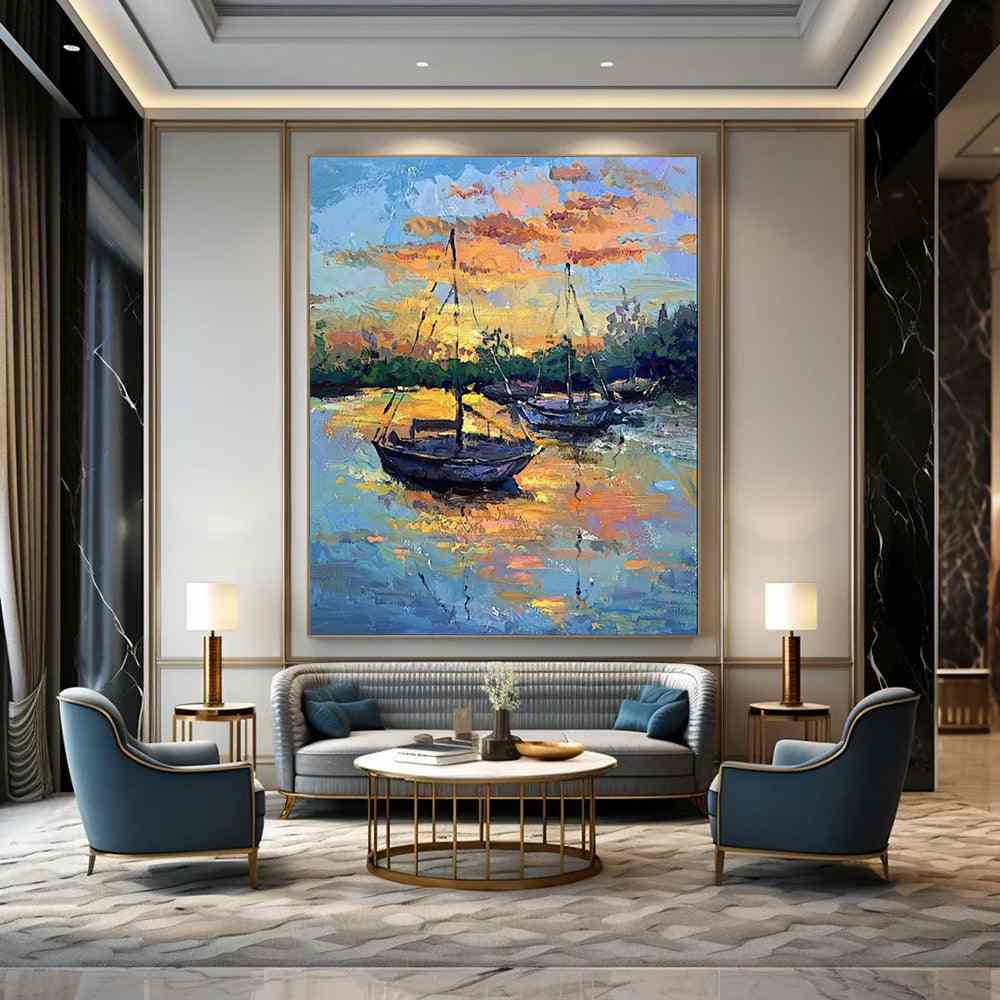 beach sunset abstract painting design 4
